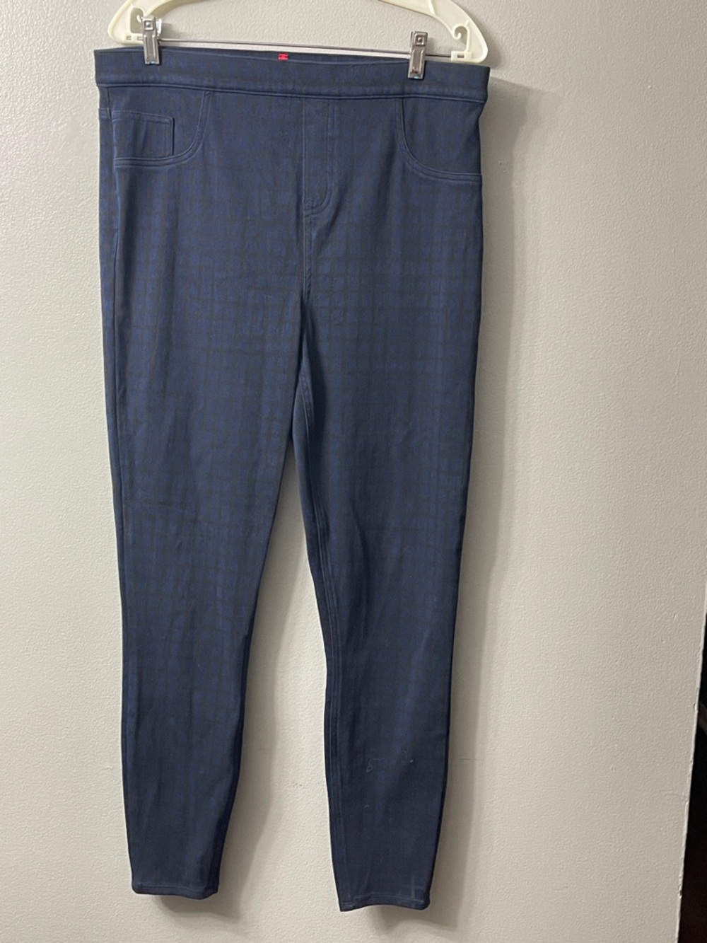 Spanx Windowpane Jeanish Leggings Blue Black 1x - Picture 2 of 6